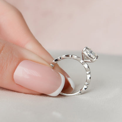 Elongated Cushion Cut Moissanite Proposal Bridal Ring For Her