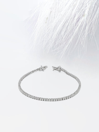 Tennis Round Cut Moissanite Bridesmaid Bracelet Gift For Her