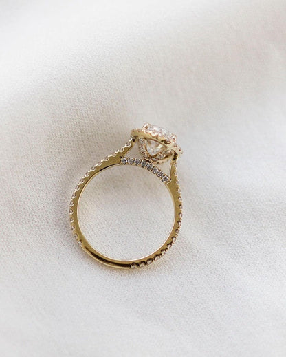 Stunning Halo Marquise Cut Moissanite Engagement Ring