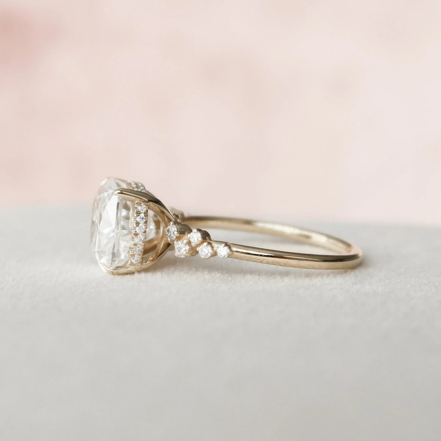 Cluster Cushion Cut Moissanite Anniversary Ring For Her