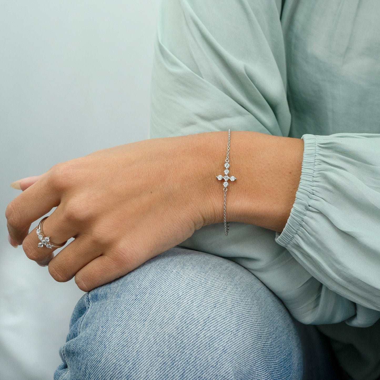 Stunning Round Cut Moissanite Anniversary Bracelet For Her