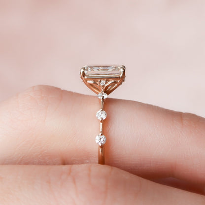 Starling Emerald Step Cut Moissanite Bridesmaid Gift Ring For Her