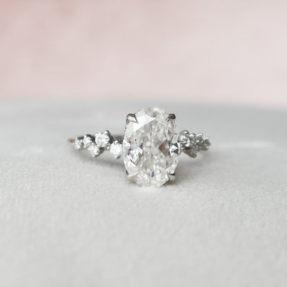 Hidden Halo Oval Cut Moissanite Bridesmaid Gift For Her