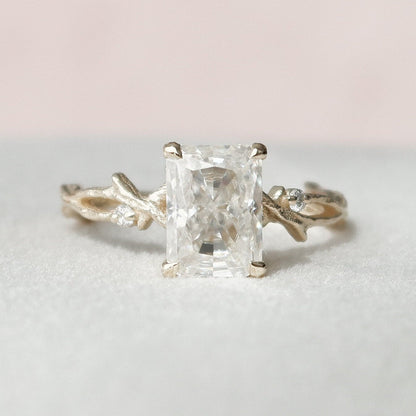 Stunning Twig Radiant Cut Moissanite Anniversary Ring For You