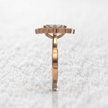 Most Stunning Emerald Cut Moissanite Engagement Ring For Her