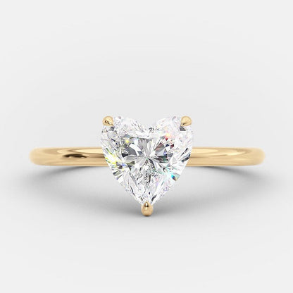 Solitaire Heart Cut Moissanite Engagement Ring For Her