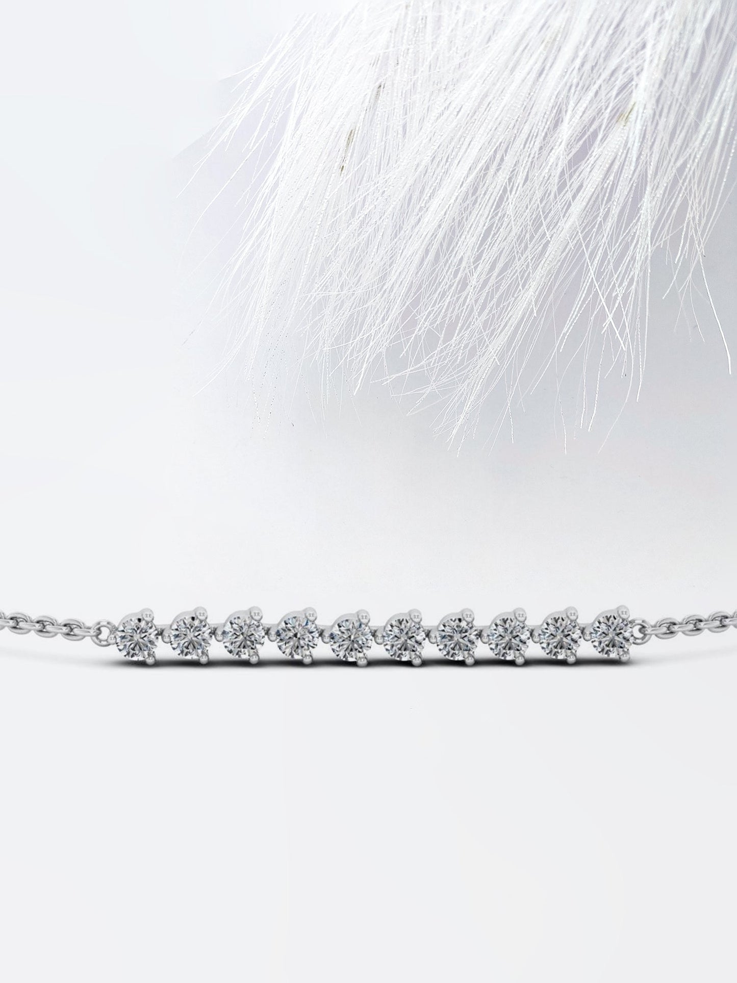 Round Cut Moissanite Anniversary Bracelet For Women's