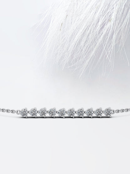 Round Cut Moissanite Anniversary Bracelet For Women's