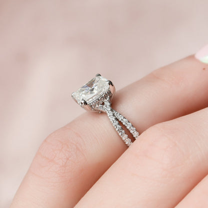 Split Shank Cushion Cut Moissanite Bridesmaid Gift For Women's