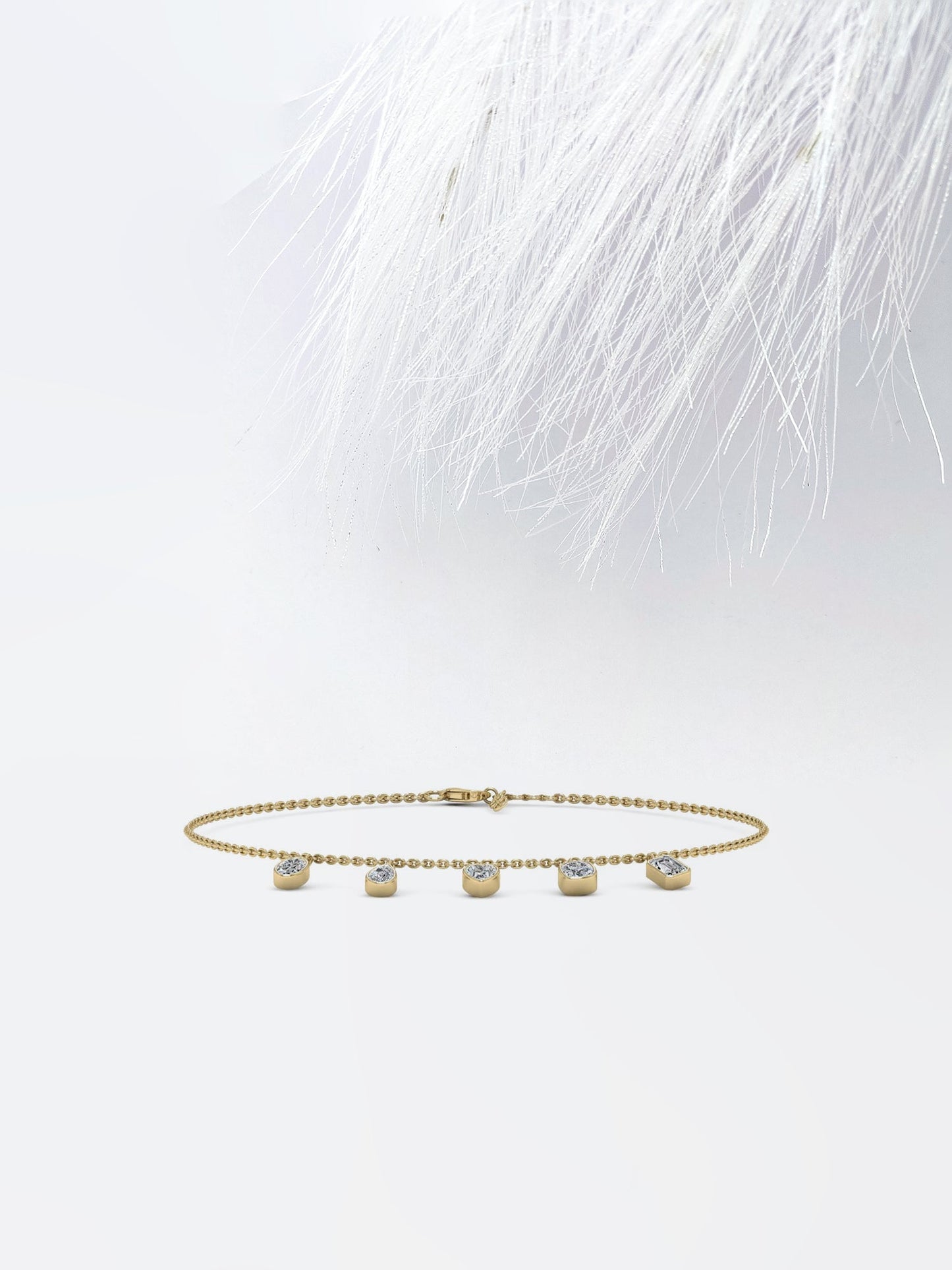 Mix Shape Moissanite Bezel Set Anniversary Bracelet For Her