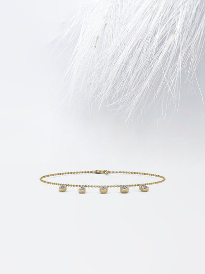 Mix Shape Moissanite Bezel Set Anniversary Bracelet For Her