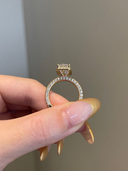 Starling Halo Radiant Cut Moissanite Engagement Ring For Him