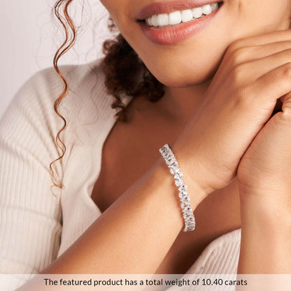 10 CT Pear Cut Tennis Moissanite Diamond Bracelet For Women's