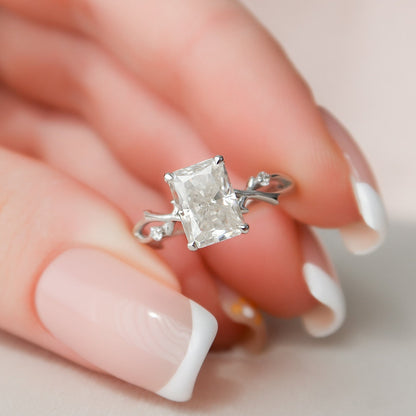 Stunning Twig Radiant Cut Moissanite Anniversary Ring For You