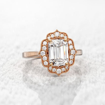 Most Stunning Emerald Cut Moissanite Engagement Ring For Her