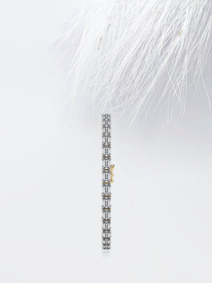 East-West Emerald Cut Moissanite Handmade Proposal Wedding Bracelet