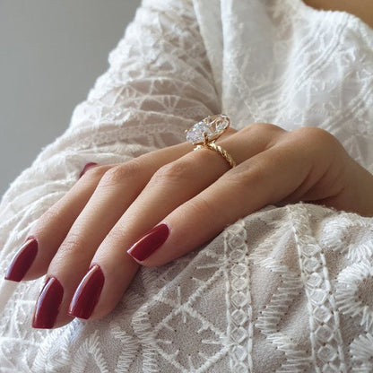 Solitaire Marquise Moissanite Engagement Ring For Her