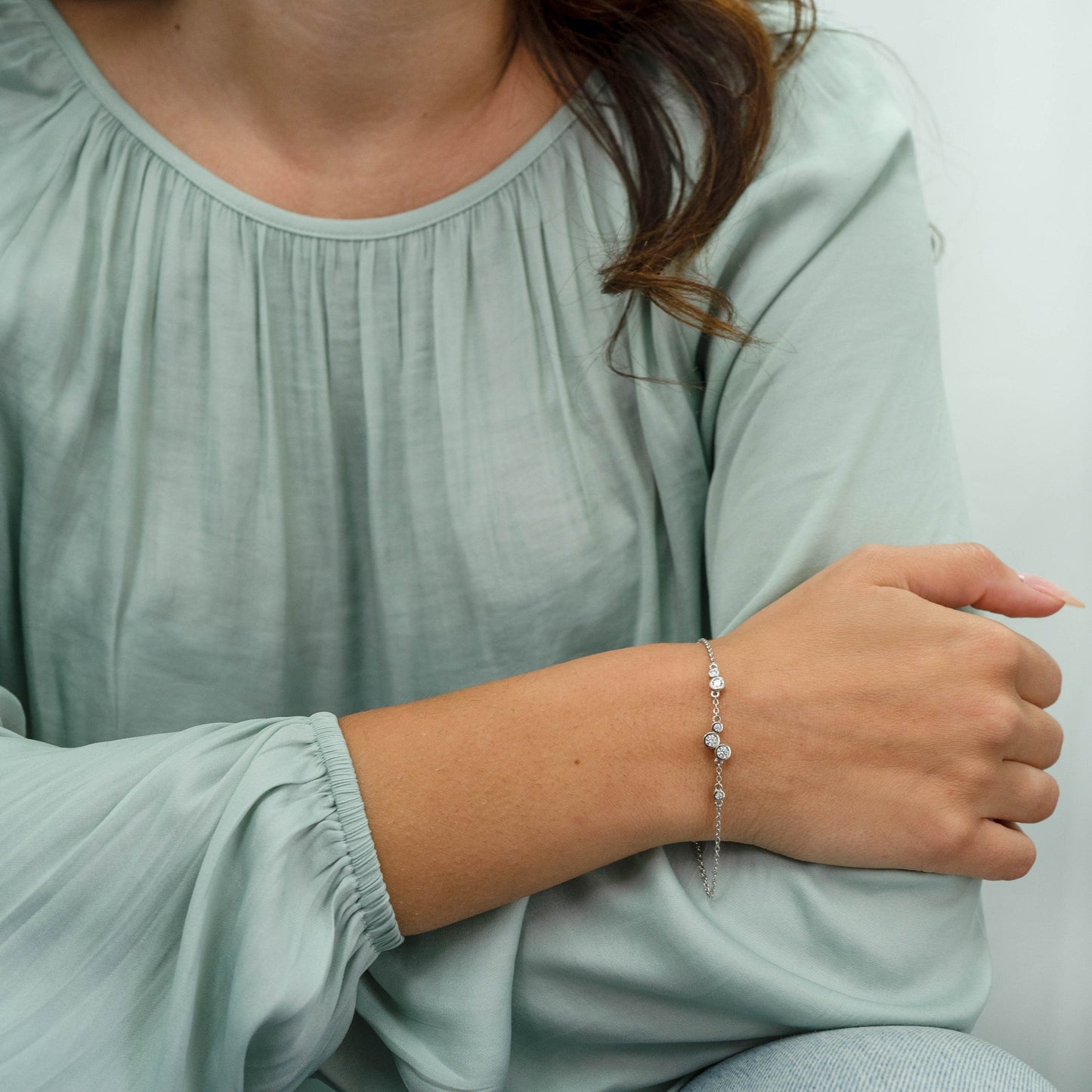 Round Cut Bezel Set Moissanite Diamond Personalized Gift For Women's