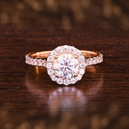 Halo Round Cut Moissanite Bridesmaid Gift For Her