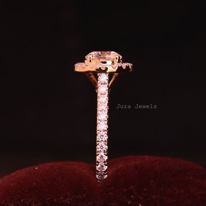 Halo Round Cut Moissanite Bridesmaid Gift For Her