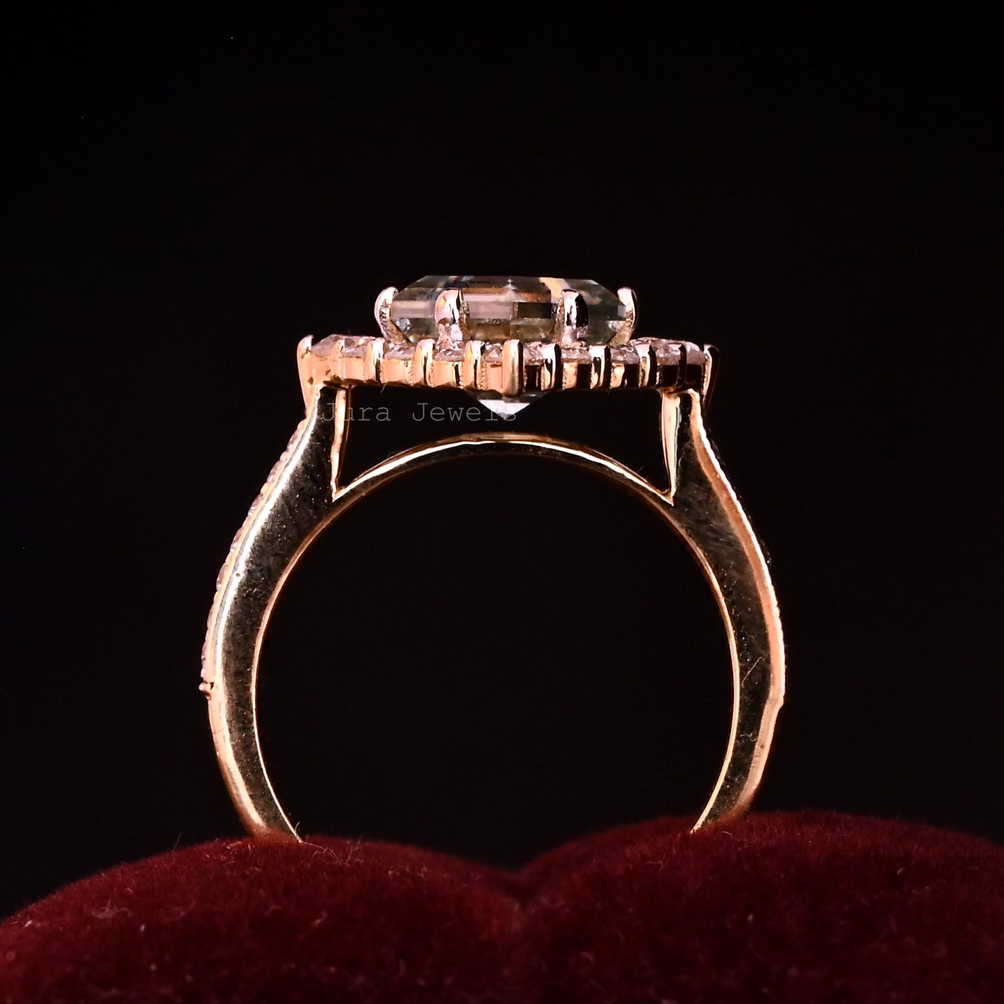 Unique Halo Oval Cut Moissanite Matching Bridal Ring For Her