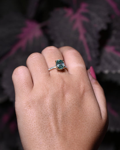 Hidden Halo Oval Step-Cut Moissanite Bridesmaid Gift For Her