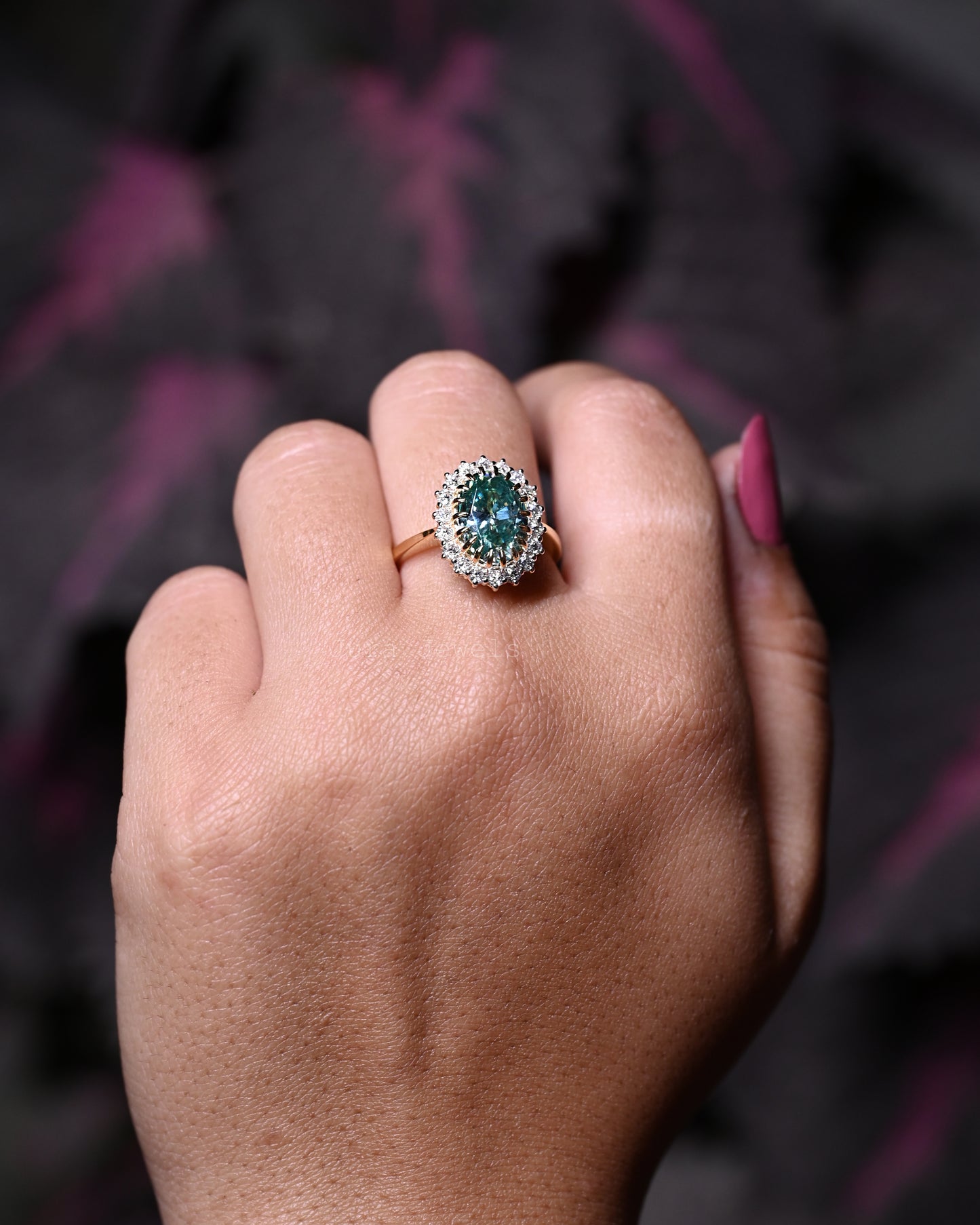 Halo Oval Cut Moissanite Personalized Gift For Women's