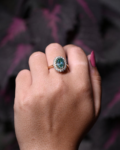 Halo Oval Cut Moissanite Personalized Gift For Women's