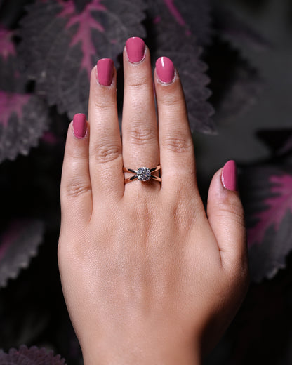 Solitaire Hidden Halo Round Cut Moissanite Bridesmaid Gift For Her