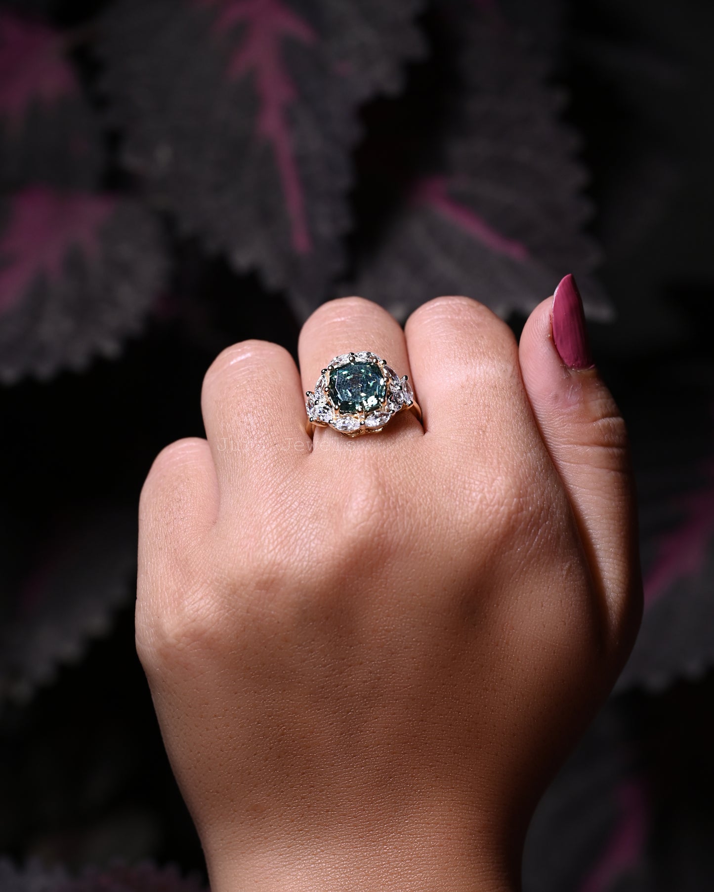 Vintage Halo Octagon Cut Moissanite Engagement Ring For Women's