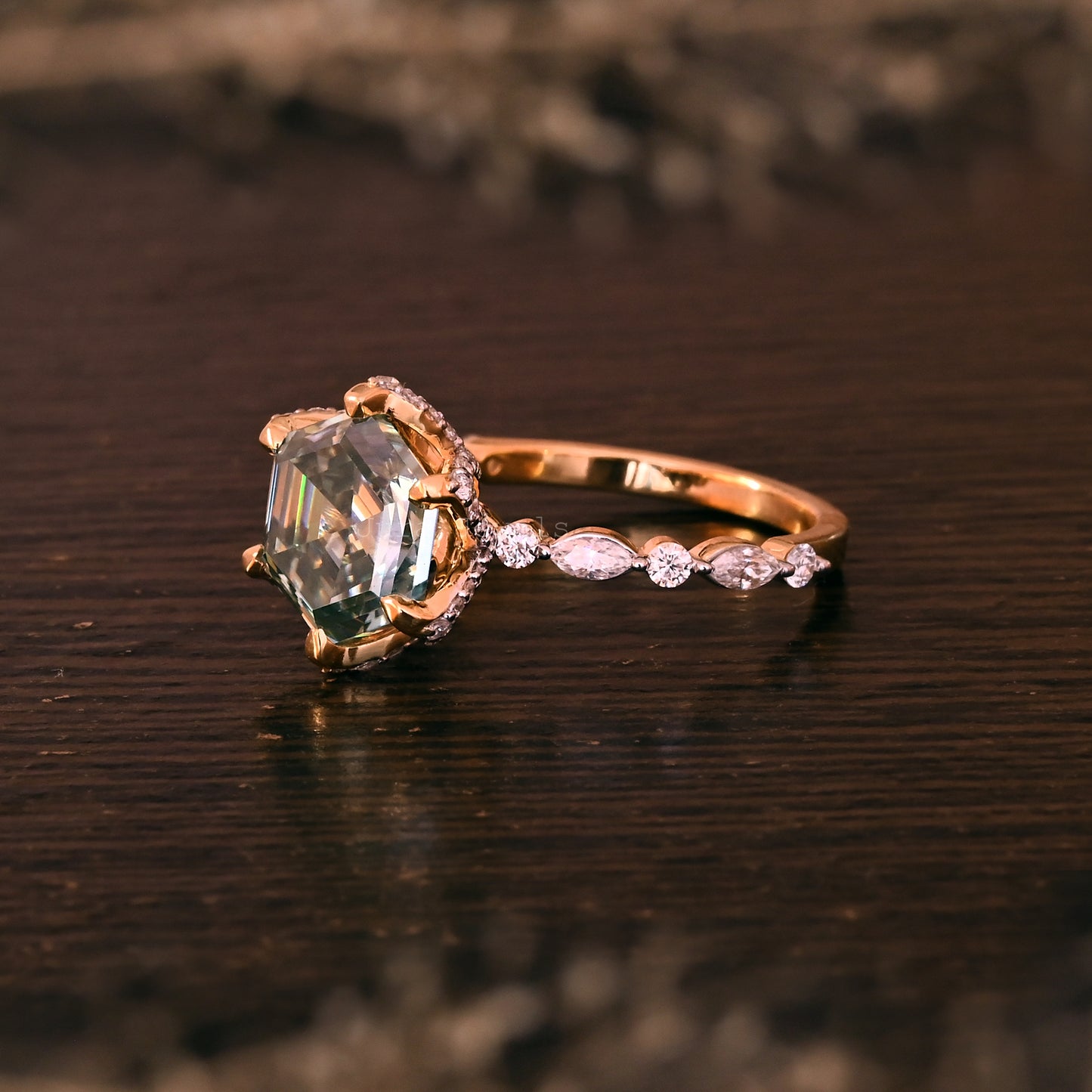 Six Prongs Hexagon Cut Moissanite Anniversary Ring For Her