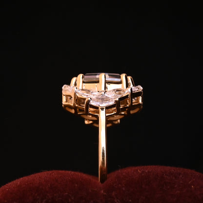 Vintage Halo Octagon Cut Moissanite Engagement Ring For Women's