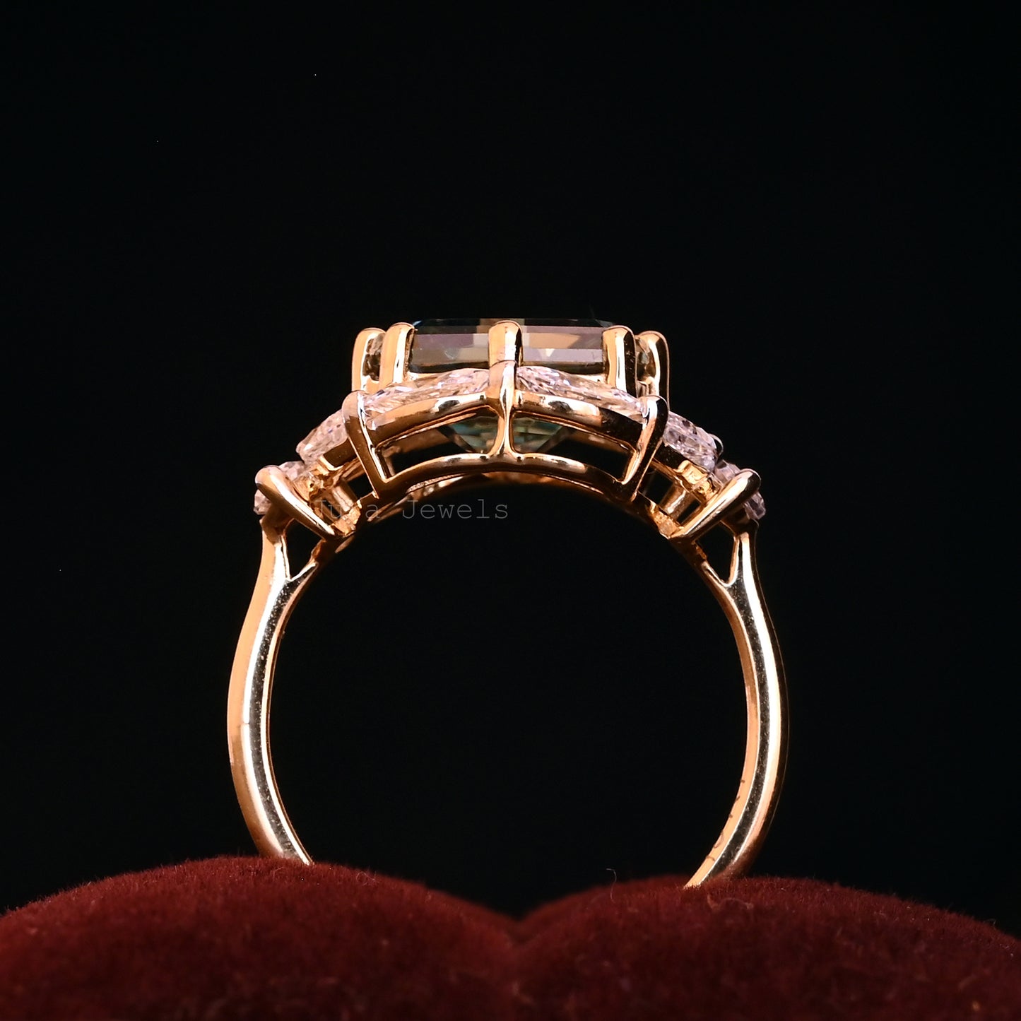 Vintage Halo Octagon Cut Moissanite Engagement Ring For Women's