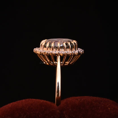 Halo Oval Cut Moissanite Personalized Gift For Women's