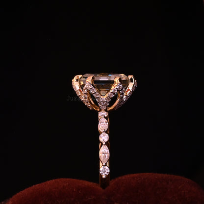 Six Prongs Hexagon Cut Moissanite Anniversary Ring For Her