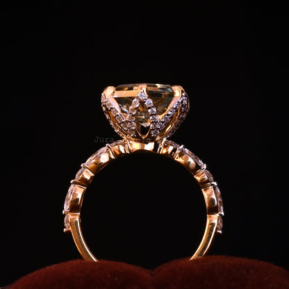 Six Prongs Hexagon Cut Moissanite Anniversary Ring For Her