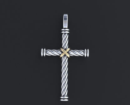 A Stylish Cross With A Rope And A Cross Huge Rare Pendants