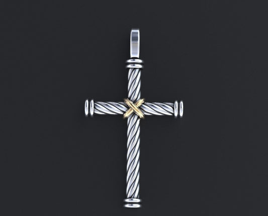 A Stylish Cross With A Rope And A Cross Huge Rare Pendants