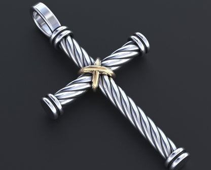 A Stylish Cross With A Rope And A Cross Huge Rare Pendants