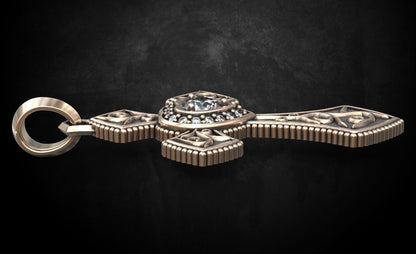 Cross With Hearts Shape Moissanite Engagment Pendants