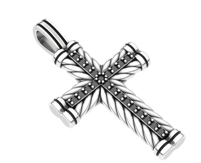 Most Unique Stunning Cross with Black Diamond And Rope Pendants