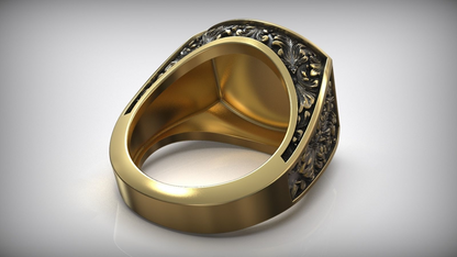 Maltese Cross Baroque Pattern White Gold Anniversary For Him