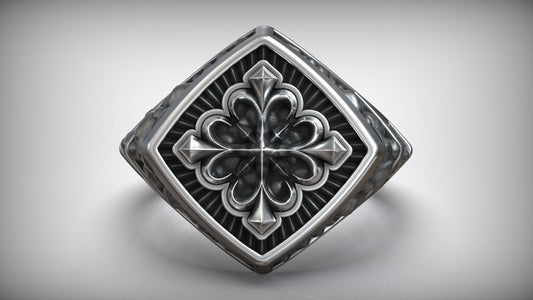 Unique Maltese Cross Symbol Knight Ston Engraving Ring