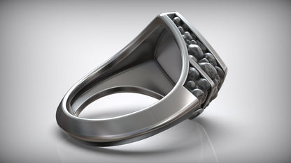 Unique Maltese Cross Symbol Knight Ston Engraving Ring