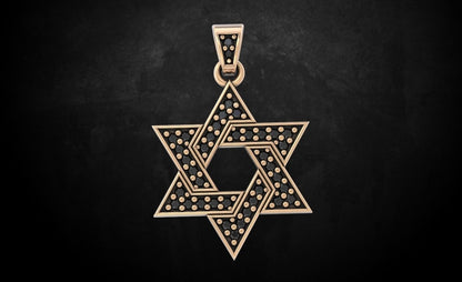 Black Moissanite Diamond Star Shape Pendants