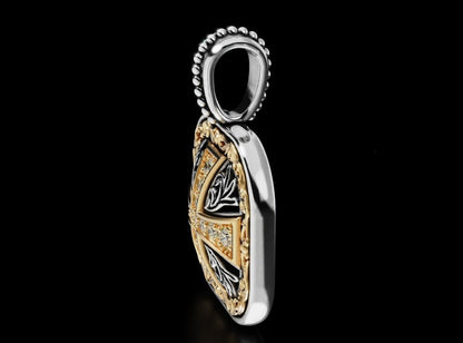 Pendant With Moissanite Diamond And Cross Patterns Ancient Stylish