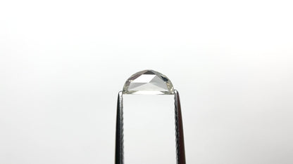 Colorless Rose Cut Half Moon Moissanite Loose