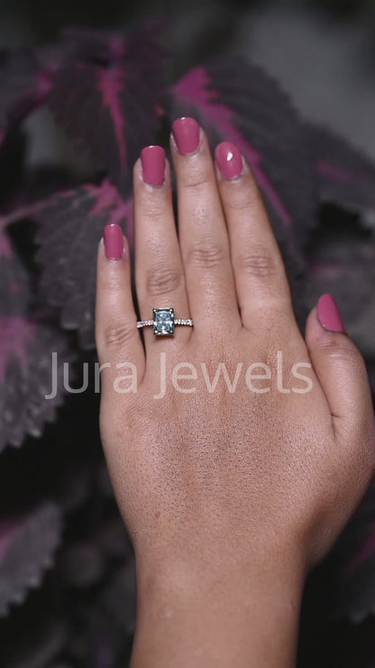 Green Radiant Cut Moissanite Solitaire Bridesmaid Gift For Her