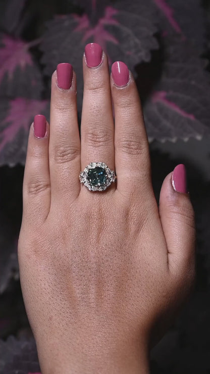 Vintage Halo Octagon Cut Moissanite Engagement Ring For Women's