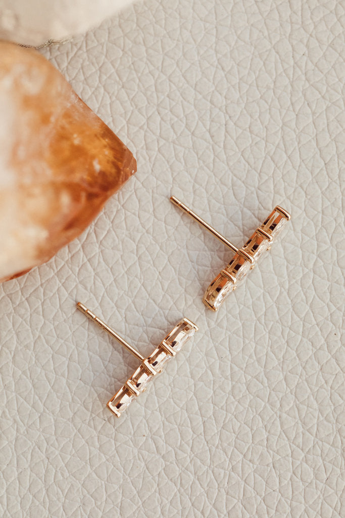 Unique Four Marquise Cut Moissanite Engagement Studs Earring